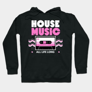 HOUSE MUSIC  - Cassette (pink) Hoodie